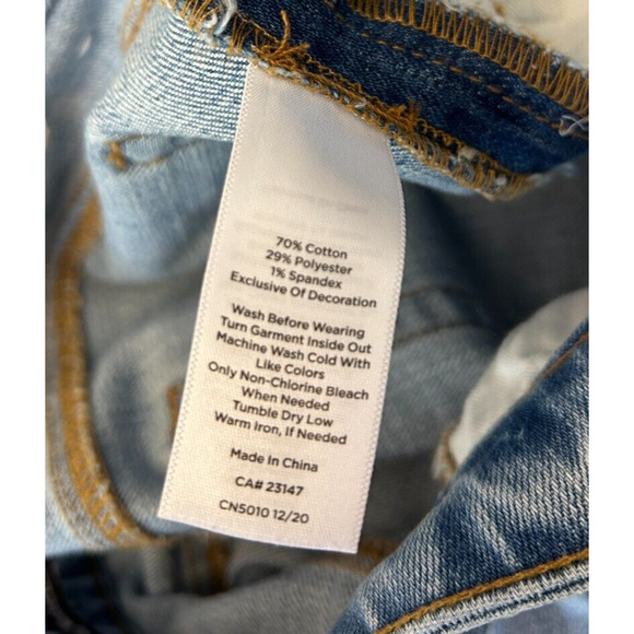 Talbots Womens Modern Ankle Jeans 12 Blue Distressed Side Stripe - Picture 9 of 9